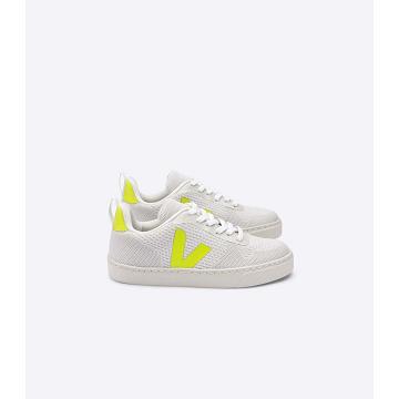 Veja V-10 MALHA BRANCO Tenisky Detske White/Green | SK 840TCE